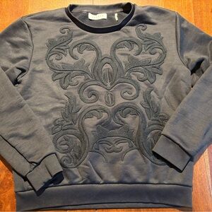 Sandro Black Embroidered Sweater